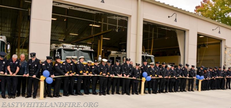 East Whiteland Fire Company members cutting the ribbon at our new station dedication on October 17, 2015.